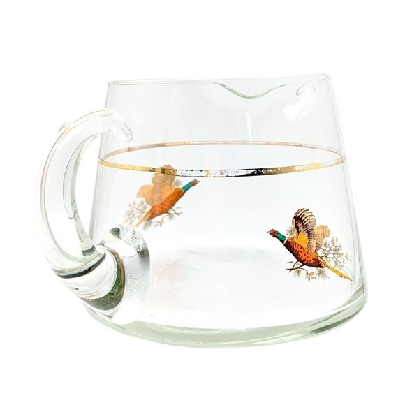 West Virginia Glass Specialty Pheasant In Flight Small Pitcher, Hard to Find - Picture 6 of 11